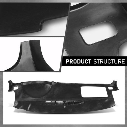 Solid Spare Fit For 2007-2014 Tahoe Avalanche Suburban Yukon TPE Dash Cover Cap Black