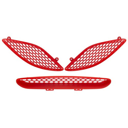 Solid Spare 3Pcs Red Hood Bezel Insert Trims For 2015-20 Dodge Charger 68202462AD 68202581AC