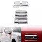 Solid Spare Full Chrome Mirror+ Handle Cover For Ford F250 F350/450/550 Super Duty 2017-2022