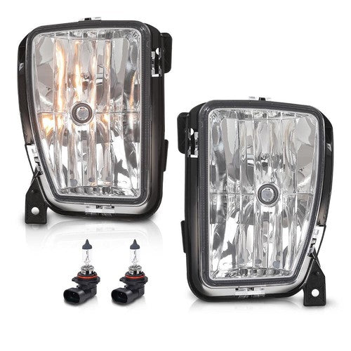 Solid Spare Fit For 2013-2018 Dodge Ram 1500 Clear Fog Lights Lamps W/ Bulbs Left+Right