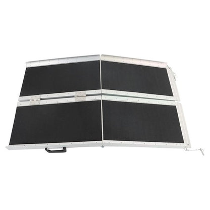 Solid Spare Multi-Fold Aluminum Wheelchair Ramp Motorcycle Loading Ramp 6'L×9.8"W 600lbs US
