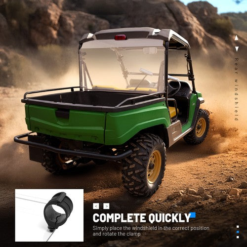 Solid Spare Rear Windshield Back Window For John Deere Gator XUV 550 560 590i/E/M RSX860i