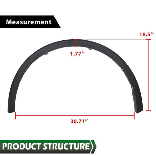 Solid Spare Fit For Toyota C-HR 2018-2022 Driver Side Front Wheel Opening Molding
