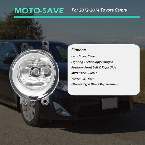 Solid Spare 2Pcs RH+LH Fog Lights+ Cover+Switch Fit For Toyota Camry 12-14 81220-06071