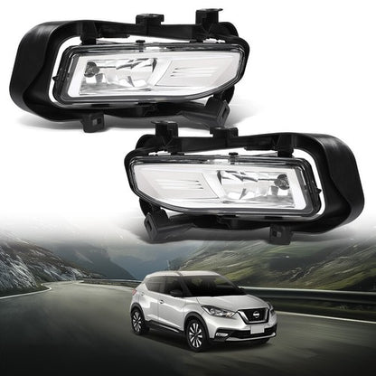 Solid Spare Fog Lights Driving Lamps w/ Wiring Fit For 17-19 Nissan Kicks Left+Right side