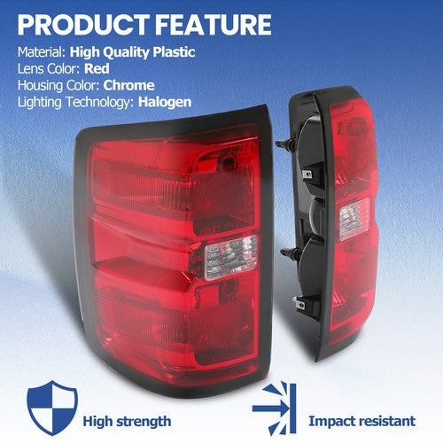 Solid Spare For Chevy Silverado 1500 2500 3500 2014-2018 19 Rear Tail Lights Brake Lamps Set