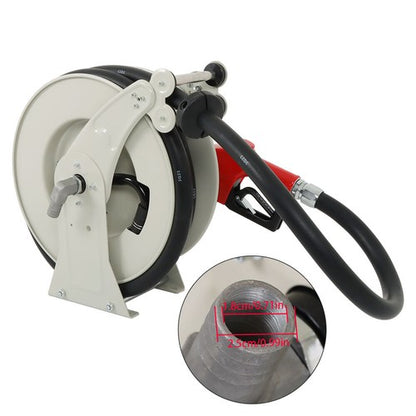 Solid Spare 1" x 33' Retractable Swivel Rewind W/Auto Fueling Gun Diesel Hose Reel For Truck