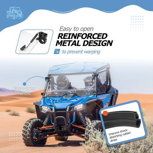 Solid Spare 2-IN-1 Coated Windshield Flip Scratch Resistant For Honda Talon 1000X1000R 2019+