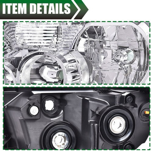 Solid Spare Headlights Left+Right Chrome Fit For Toyota 2007-2013 Tundra 2008-2017 Sequoia