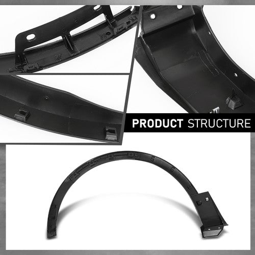 Solid Spare Front Left+Right Fender Flare Wheel Arch Molding Fit For 2016-2019 Ford Explorer