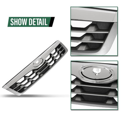 Solid Spare Fit For 2011-2013 Subaru Forester Front Bumper Upper Grille Assembly Silver