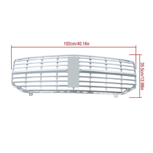 Solid Spare Front Bumper Upper Grille Factory Style Plastic For Lincoln Navigator 2007-2014