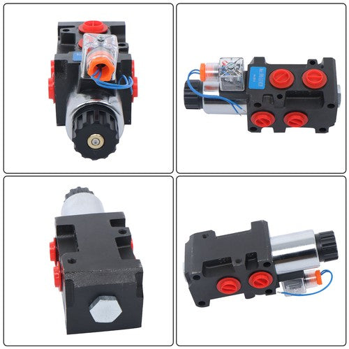 Solid Spare 13GPM Hydraulic Adjustable Variable Flow Control Valve 6 Port 12V DC New