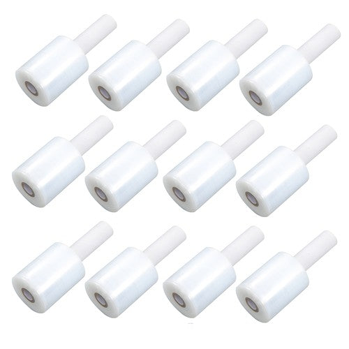 Solid Spare 12 Rolls 5" in. x 1000FT 80 Gauge Stretch Shrink Film Hand Wrap with Handle