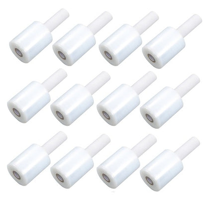 Solid Spare 12 Rolls 5" in. x 1000FT 80 Gauge Stretch Shrink Film Hand Wrap with Handle