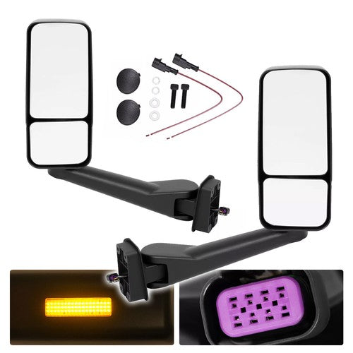 Solid Spare Power Mirrors For Chevy Kodiak GMC Topkick C4500 C5500 2003-2009 Heated W/light