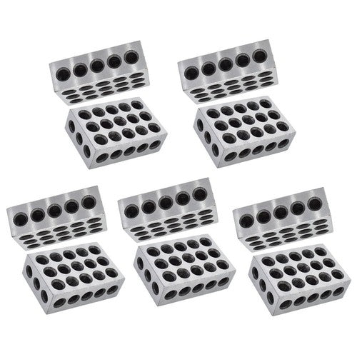 Solid Spare 5 MATCHED PAIRS PRECISION 1-2-3 BLOCKS 23 HOLES MACHINIST 123 .0002"
