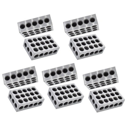 Solid Spare 5 MATCHED PAIRS PRECISION 1-2-3 BLOCKS 23 HOLES MACHINIST 123 .0002"