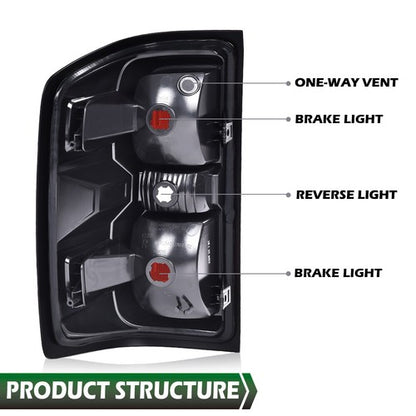 Solid Spare Tail Lights Fit For 2014-2018 Chevy Silverado 1500 2500 HD 3500 HD Brake Lamps
