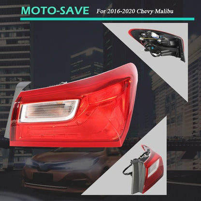Solid Spare Tail Light Lamp Red Outer Replace Passenger RH Side For 2016-2021 Chevy Malibu