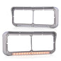 Solid Spare Headlight Bezel w/ LED Light Strip Fit For Peterbilt Freightliner Kenworth Truck