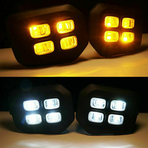 Fit 2016-2022 Toyota Tacoma 4-Eyes DRL LED White&Amber Fog lights Turn signal