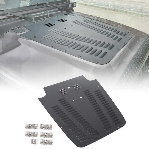 Solid Spare Vented Hood Louver Black For Jeep Wrangler TJ / LJ 2003 2004 2005 2006