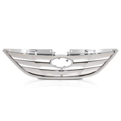 Solid Spare Fit For 2011-2013 Hyundai Sonata Front Bumper Upper Grille Mesh Grill Chrome