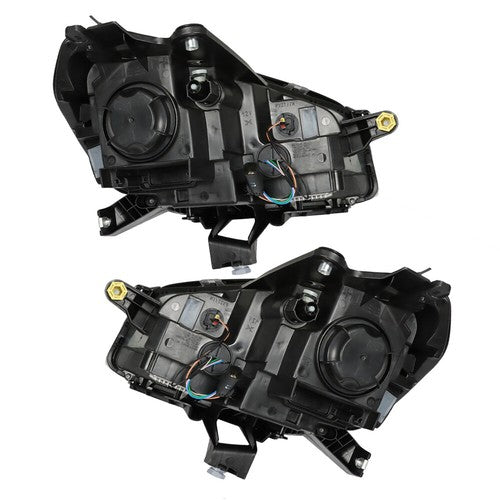 Solid Spare Headlights Halogen W/LED Tube Headlamps For GMC Acadia 2013-2016 2PCS Clear Lens
