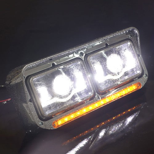 Solid Spare Pair Full Led Headlights For Kenworth T800 Peterbilt Freightliner Western Star