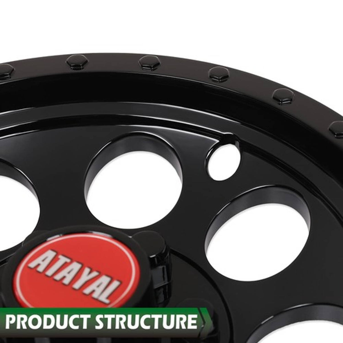 Solid Spare Fit For EZGO Club Car Yamaha 4pcs 10" Golf Cart Wheel Covers Hub Caps Black