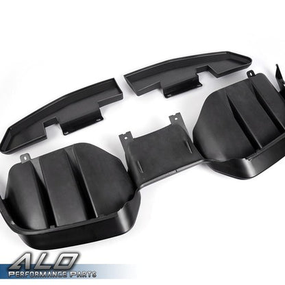 Solid Spare Fit For 2015-2017 Ford Mustang Premium Rear Black ABS Bumper Lip Diffuser Body