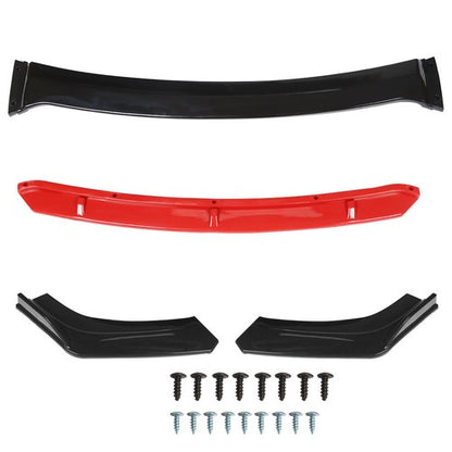 Solid Spare Universal Car Front Bumper Lip Spoiler Splitter Protector Red 2 Layer Lip Glossy