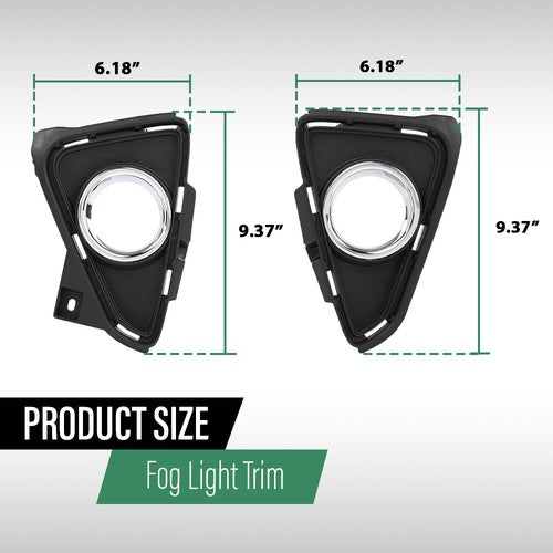 Solid Spare Fit For 2016-2018 Toyota RAV4 Front Bumper Fog Light Cover Bezel Left+Right