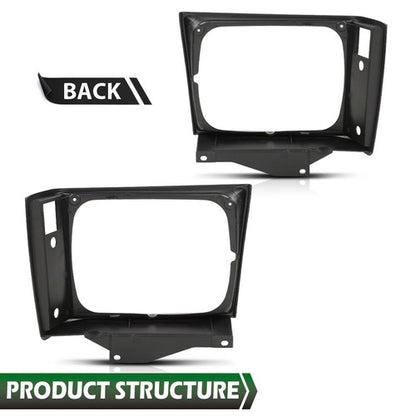Solid Spare 2Pcs Fit For 1982-1990 Chevrolet S10 Blazer GMC S15 Jimmy Headlight Trim Bezel