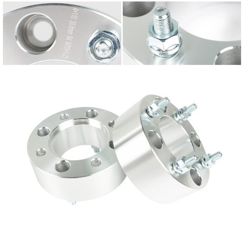 Solid Spare Wheel Spacers For Honda 4x110 2" 74mm Hub Bore M10x1.25 Studs 4Pcs Silver