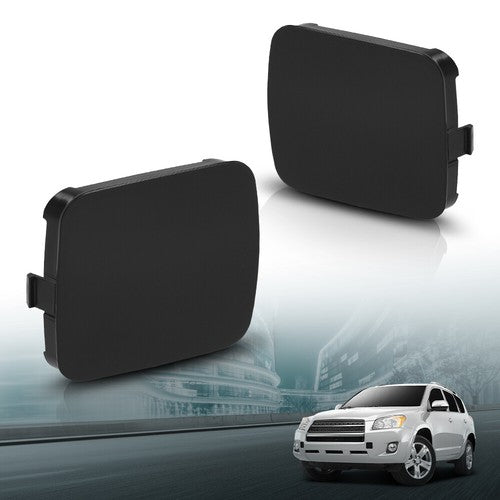 Solid Spare Fit For 2009-2012 Toyota RAV4 Front Bumper Tow Hook Eye Cover Left+Right Side