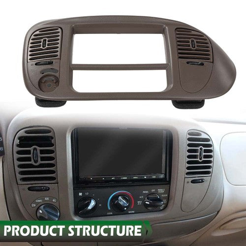Solid Spare Fit For 97-03 Ford F150 Expedition Radio Climate Trim Bezel Dash Panel Brown