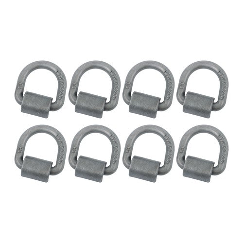 Solid Spare 8 Pack 3/4" Weld On Forged D Ring with Welding Clip 26,500lbs Fracture Strength