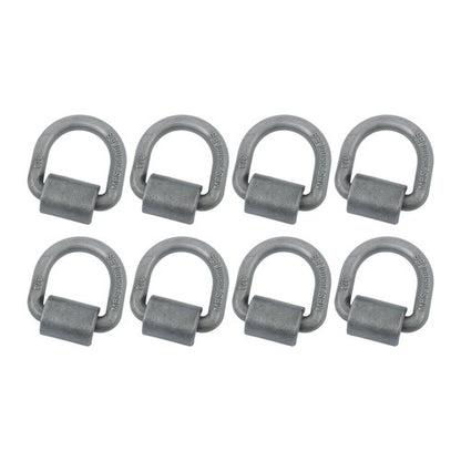 Solid Spare 8 Pack 3/4" Weld On Forged D Ring with Welding Clip 26,500lbs Fracture Strength