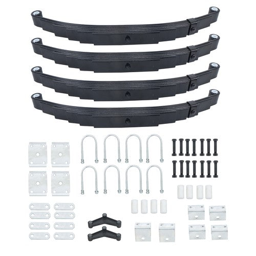 Solid Spare 6 Leaf Springs/U-bolt/Hanger Kit Tandem Trailer Axle Suspension Kit For 7000lbs