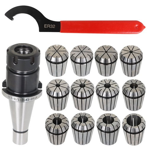 Solid Spare 14-Piece ER-32 NMTB 40 Chuck Set Accuracy to .0005" Spring Collet