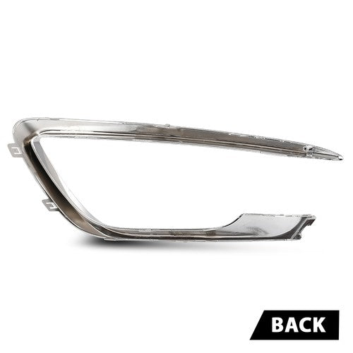 Solid Spare Front Driver Left Side Fog Light Outer Trim Silver Fit For 2017-2020 Lincoln MKZ