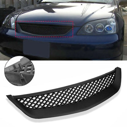 Front Bumper Upper Grill Mesh Hood Grille For 2001-2003 Honda Civic JDM Type R