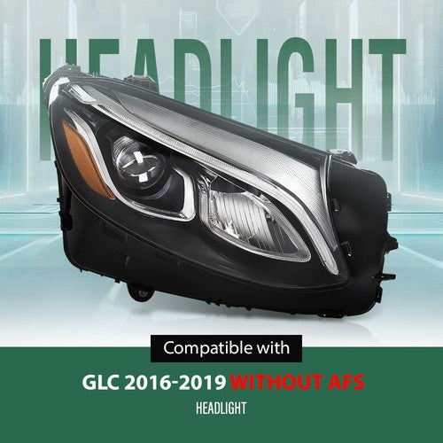 Solid Spare LED Headlight w/o AFS Right Side RH Fit For 16-19 Mercedes Benz GLC-Class