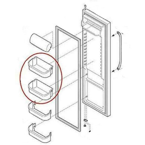Solid Spare Clear Refrigerator Top Upper Door Bin Replacement For Frigidaire 240356402
