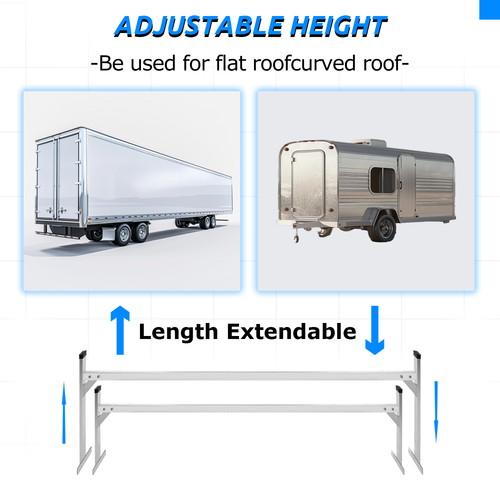 Solid Spare For Enclosed/Opened Trailer Cargo Adjustable Roof Mount Ladder Rack 4'-8.5'