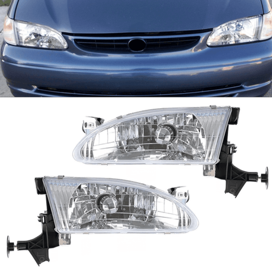 Solid Spare Headlight Set Left & Right FIT 1998-2000 Toyota Corolla TO2502121 TO2503121
