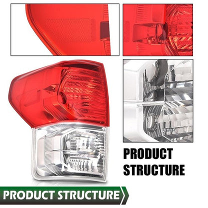 Solid Spare Fit For 07-13 Toyota Tundra Left+Right Rear Tail Lights Brake Lamps w/o Bulbs