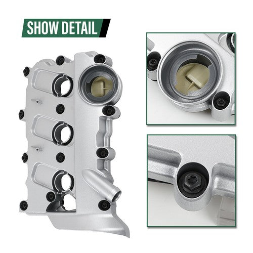 Solid Spare Left Engine Valve Cover w/ Gasket Fit For 2005-2011 Audi A4 A6 Quattro V6 3.2L